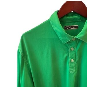 Callaway Green Golf Shirt Polo Lightweight Relaxed Fit L